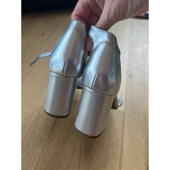 Worthington Block Silver Heels with Clear Toe Strap 6.5 - Picture 4 of 6